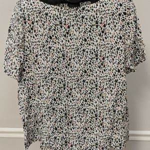 Pure collection silk tshirt multi leopard print